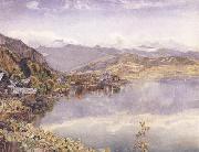 John William Inchbold The Lake of Lucerne,Mont Pilatus in the Distance oil painting artist